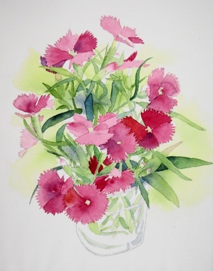 なでしこ　オリジナル水彩画 なでしこ オリジナル水彩画 なでしこ」 by はな｜Artmeter